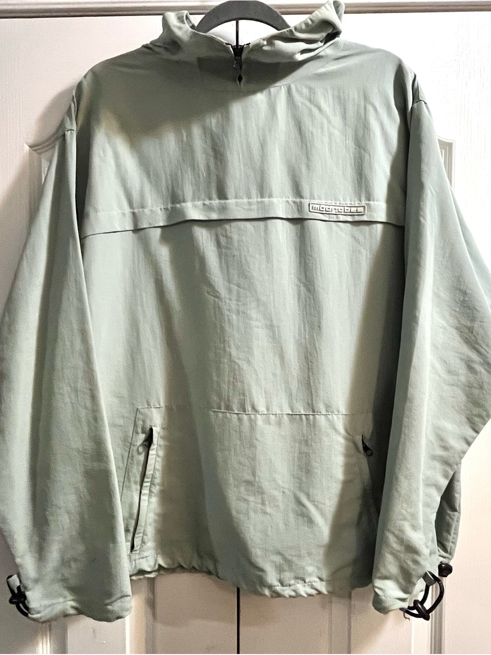 Vintage 90s Modrobes Nylon Anorak Pullover Jacket – Pale Mint Green – Size M